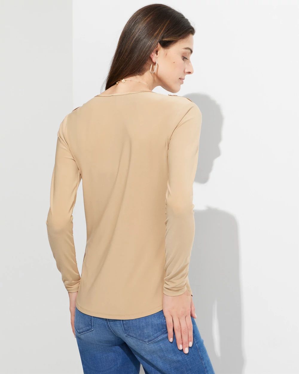 Outlet WHBM Long Sleeve Utility Tee click to view larger image.