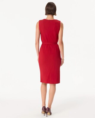 Knit Crepe Belted Sheath Dress click to view larger image.