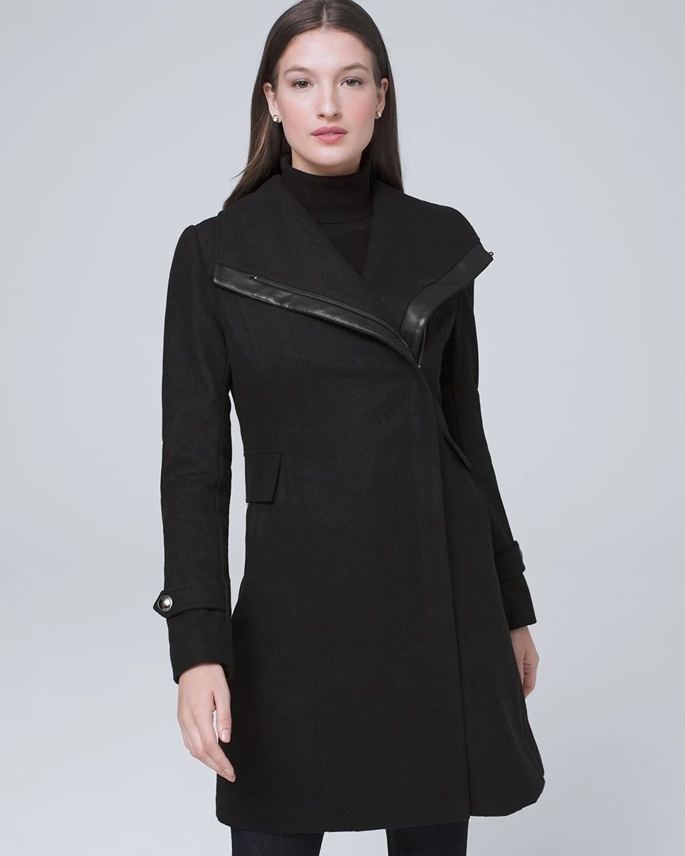 Faux Fur-Collar Coat