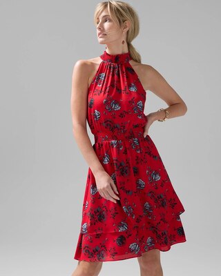 Smocked Waist Mini Halter Dress