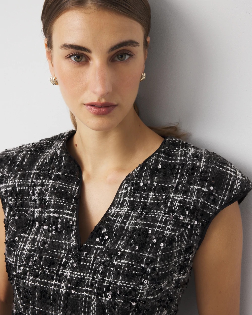 Sequin Tweed Mini Dress