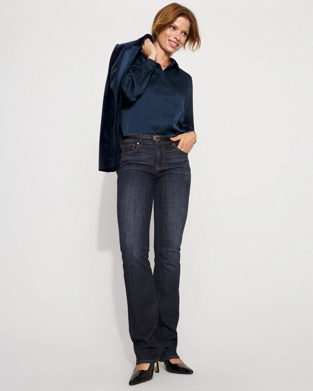 Pintuck Satin Shirt