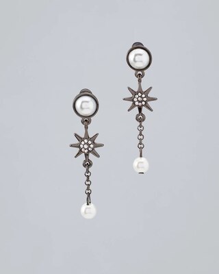 Hematite Star Linear Earrings