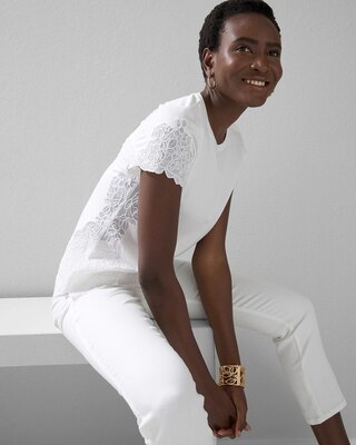 Embroidered Lace Tee