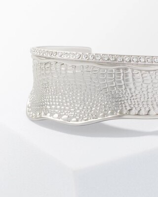 Silver Croc Cuff Bracelet