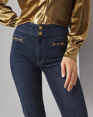High-Rise Horsebit Slim Jeans click to view larger image.