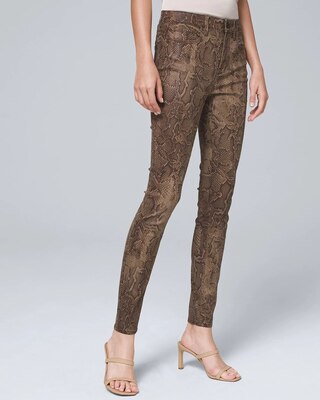 Petite High-Rise Snake-Print Skinny Jeans