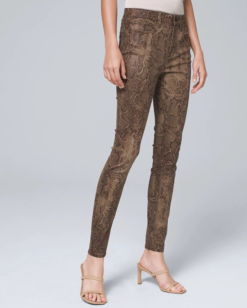 Petite High-Rise Snake-Print Skinny Jeans