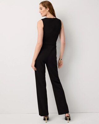 Knit Crepe Zip-Front Jumpsuit click to view larger image.