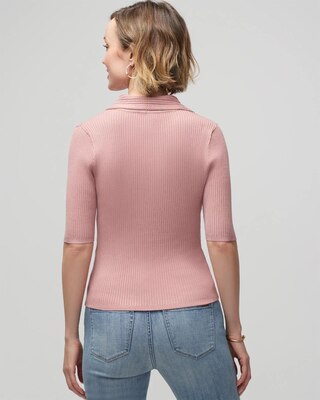 Elbow Sleeve Crochet Collar Pullover Sweater click to view larger image.