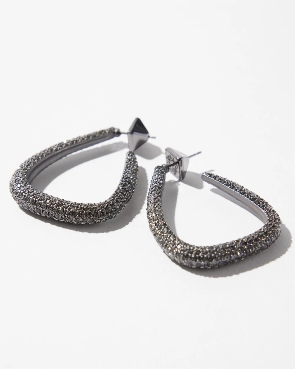 Hematite Crystal Hoop Earrings