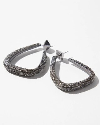Hematite Crystal Hoop Earrings