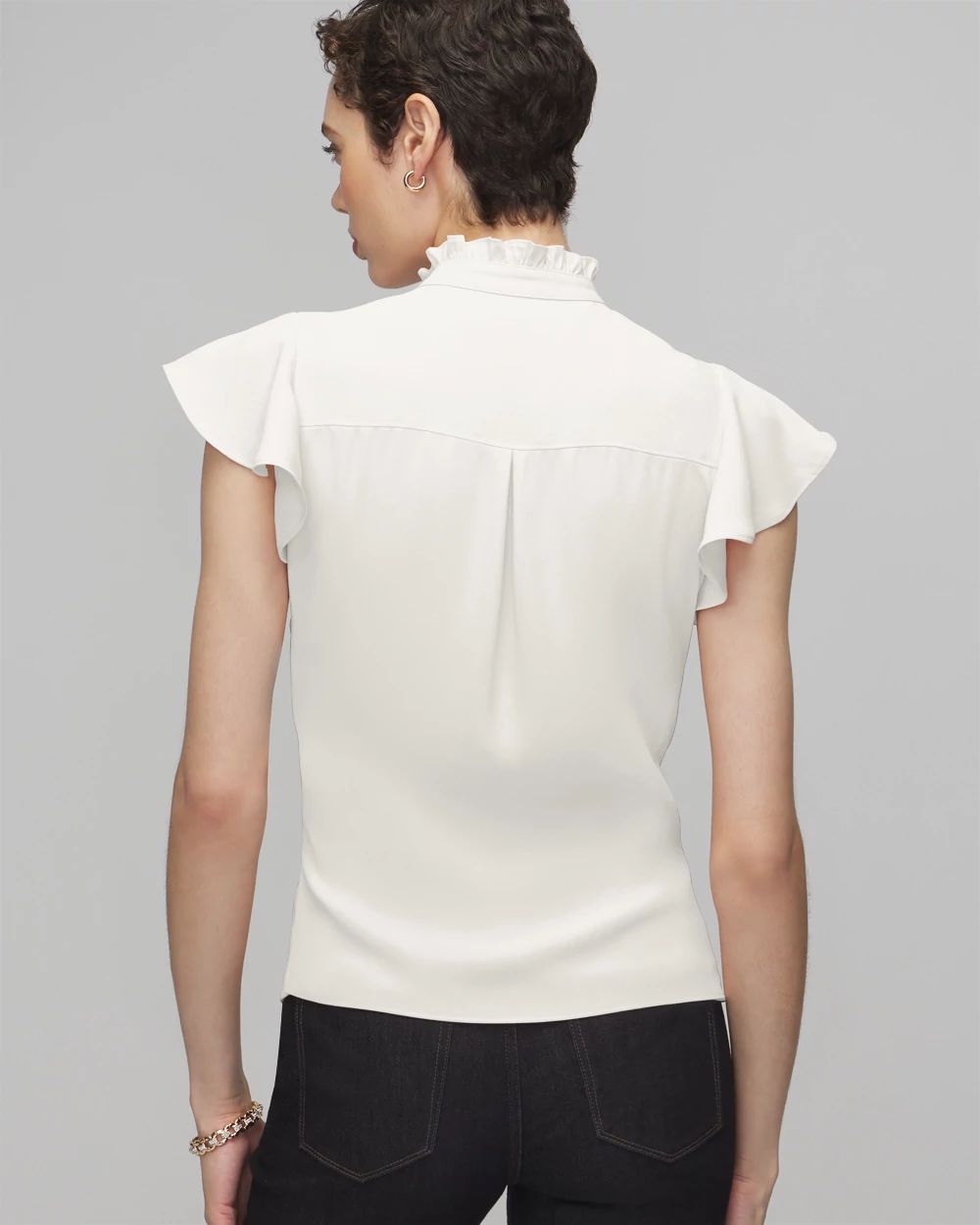 Short Sleeve Flutter Sleeve Shell Top