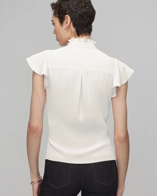 Short Sleeve Flutter Sleeve Shell Top