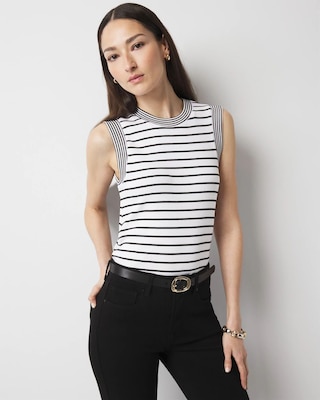 WHBM FORME™ Ribbed Stretch Ruched Side Tank