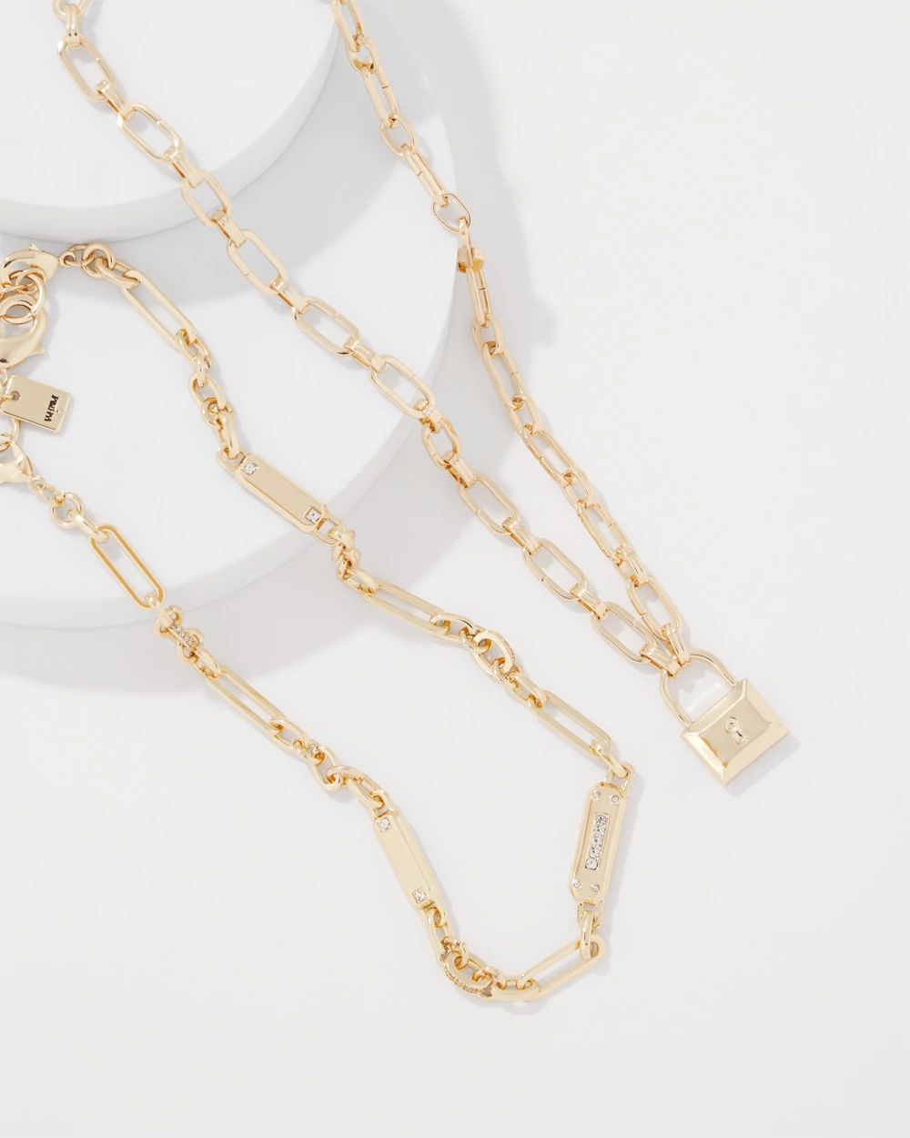 Padlock Charm Convertible Necklace click to view larger image.