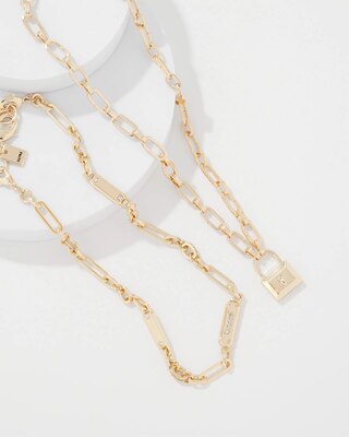 Padlock Charm Convertible Necklace click to view larger image.