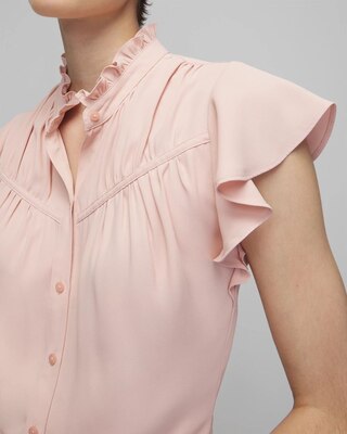 Short Sleeve Flutter Sleeve Shell Top