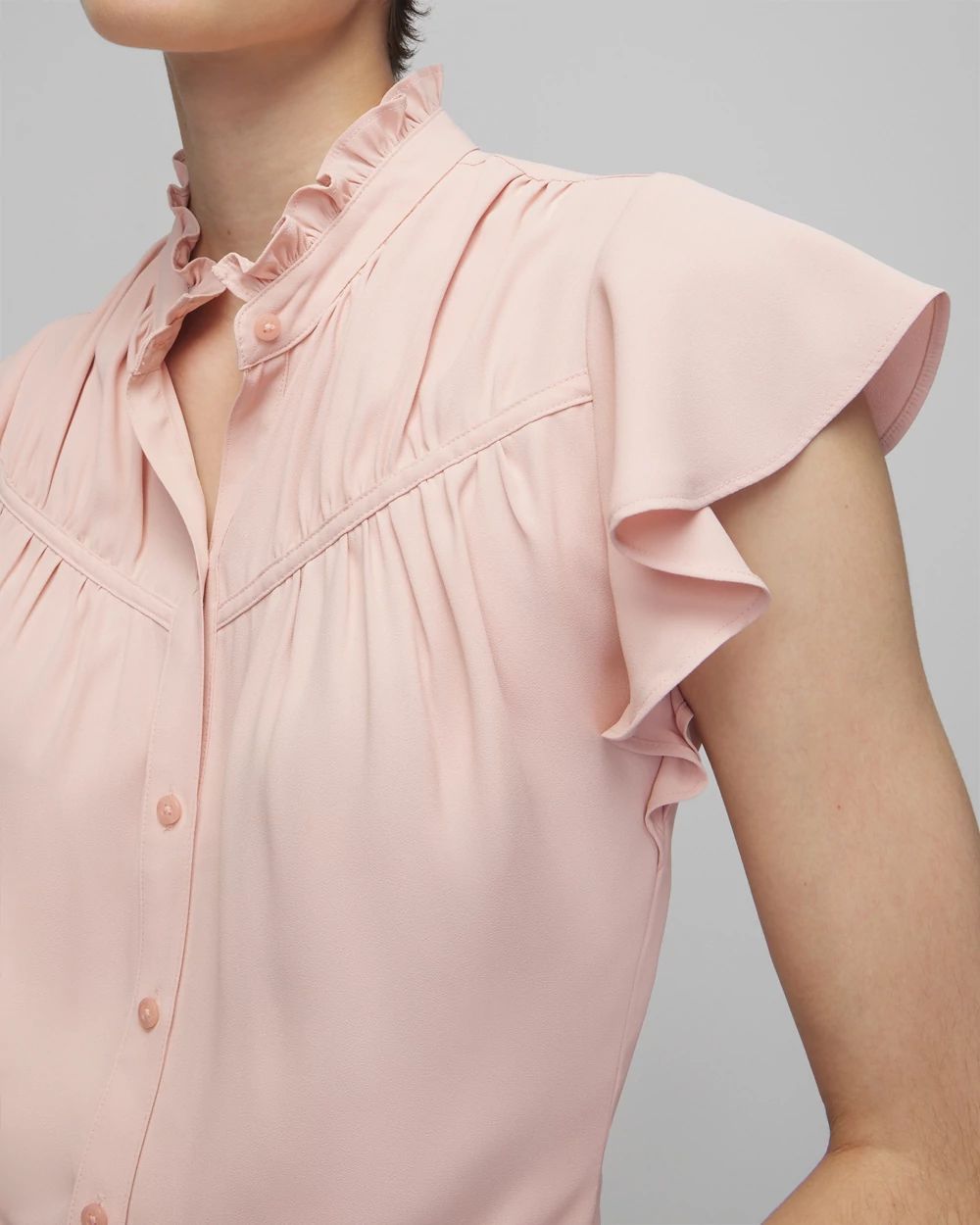 Short Sleeve Flutter Sleeve Shell Top