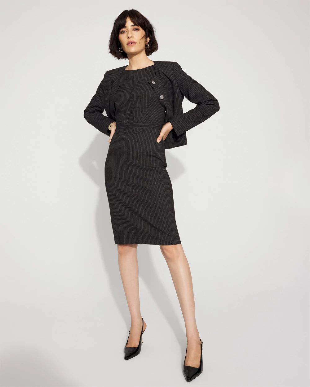 Pinstripe Sheath Dress
