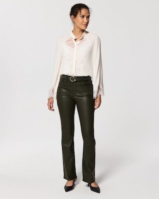 Coated High-Rise Micro Bootcut Jeans