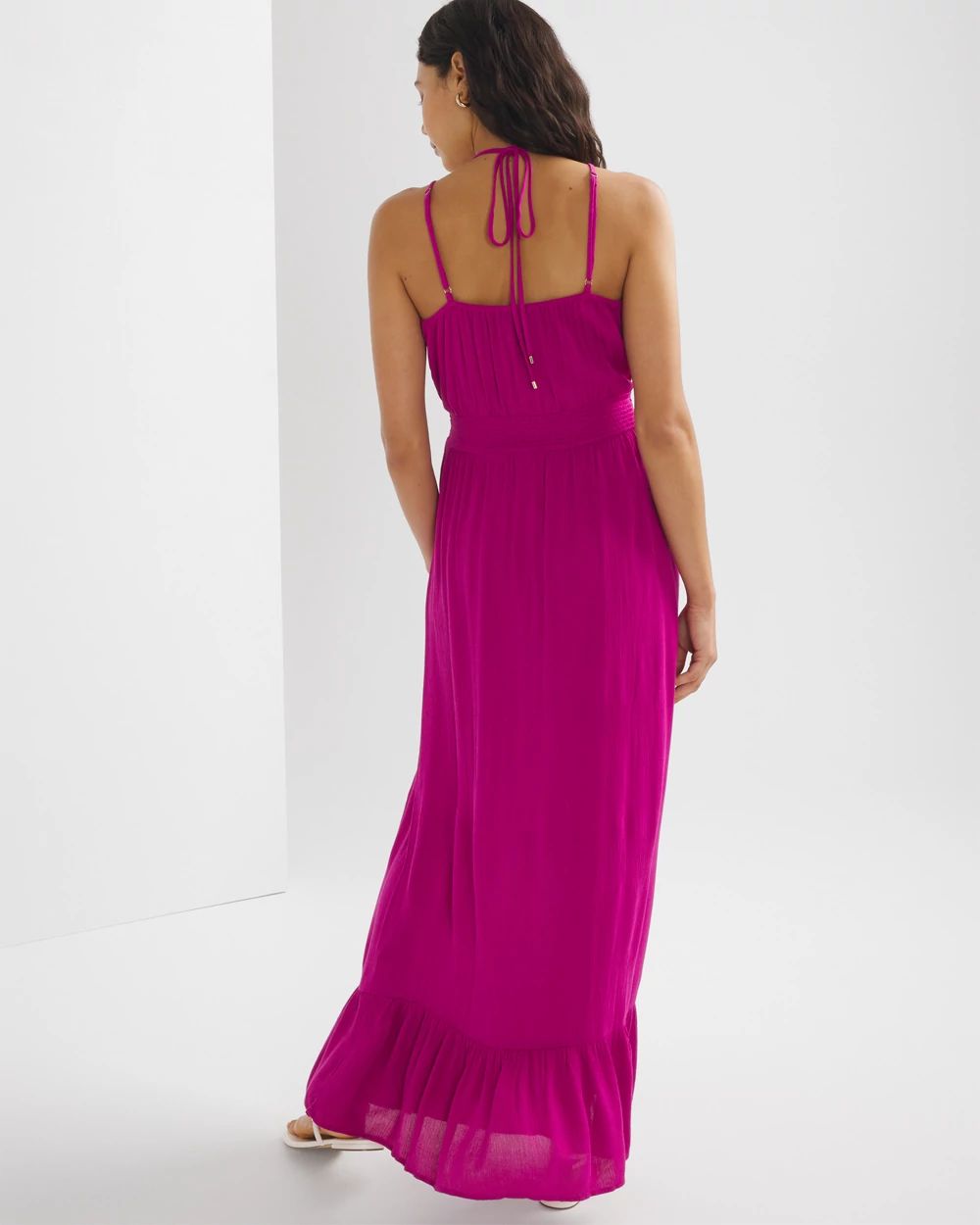 Ruffle Hem Maxi Swim Cover Up