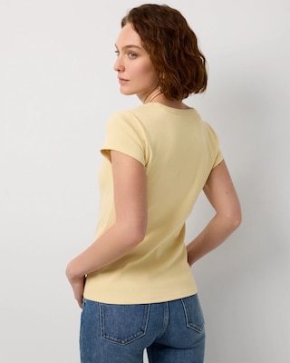 WHBM FORME™ Ribbed Scoop Neck Tee click to view larger image.