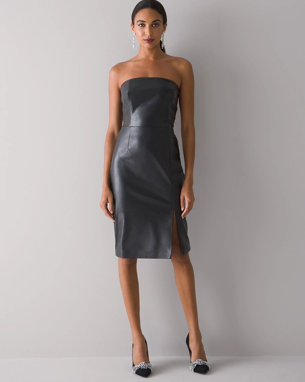 Faux-Leather Sheath Dress click to view larger image.