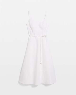 Sleeveless Tie-Waist Denim Dress click to view larger image.