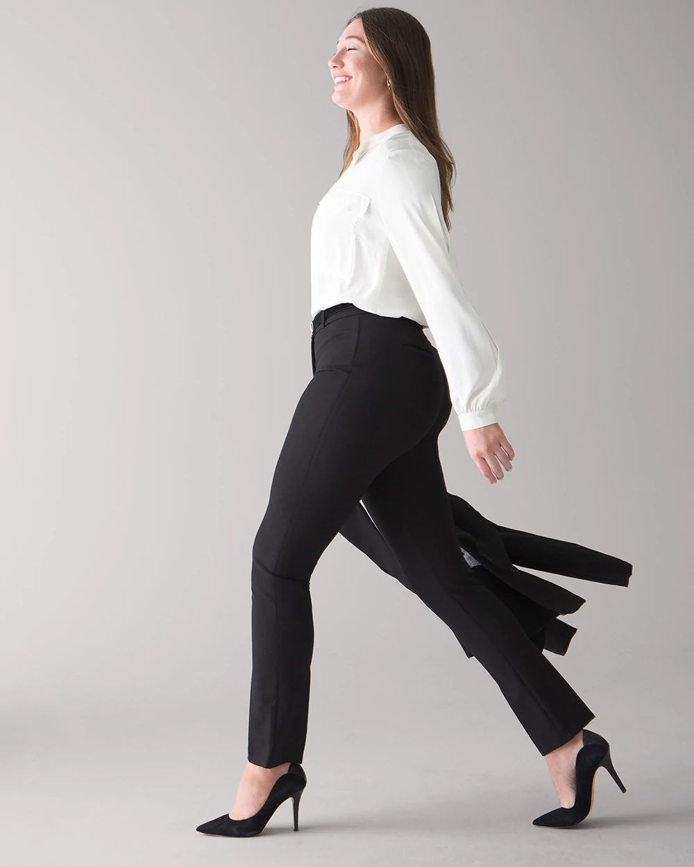 Women's curvy black dress pants cheap