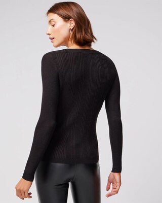 Long Sleeve Cashmere Blend V-Neck Top