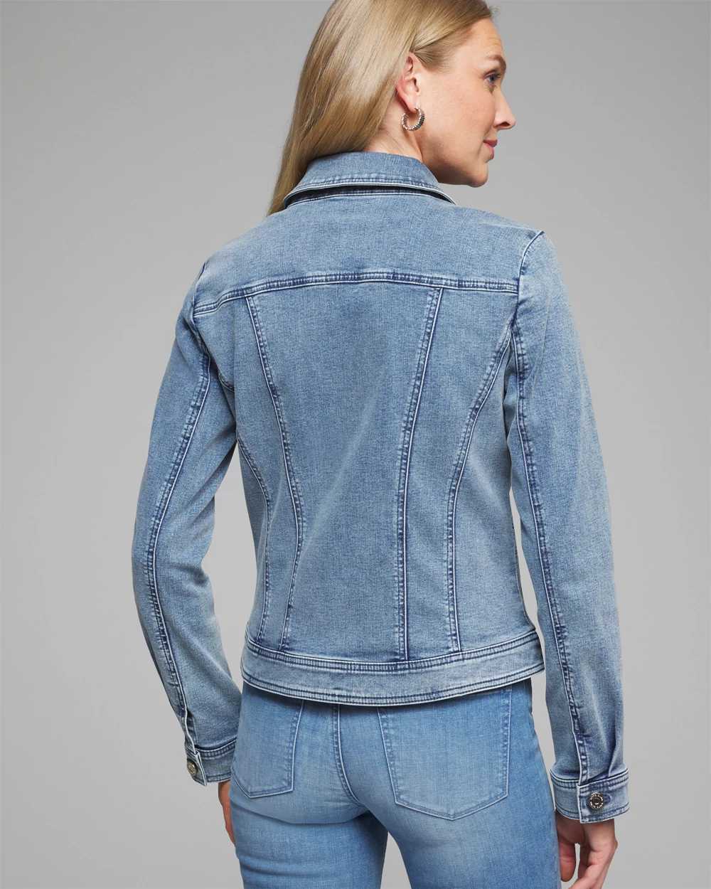 Outlet WHBM Slim Trucker Denim Jacket click to view larger image.