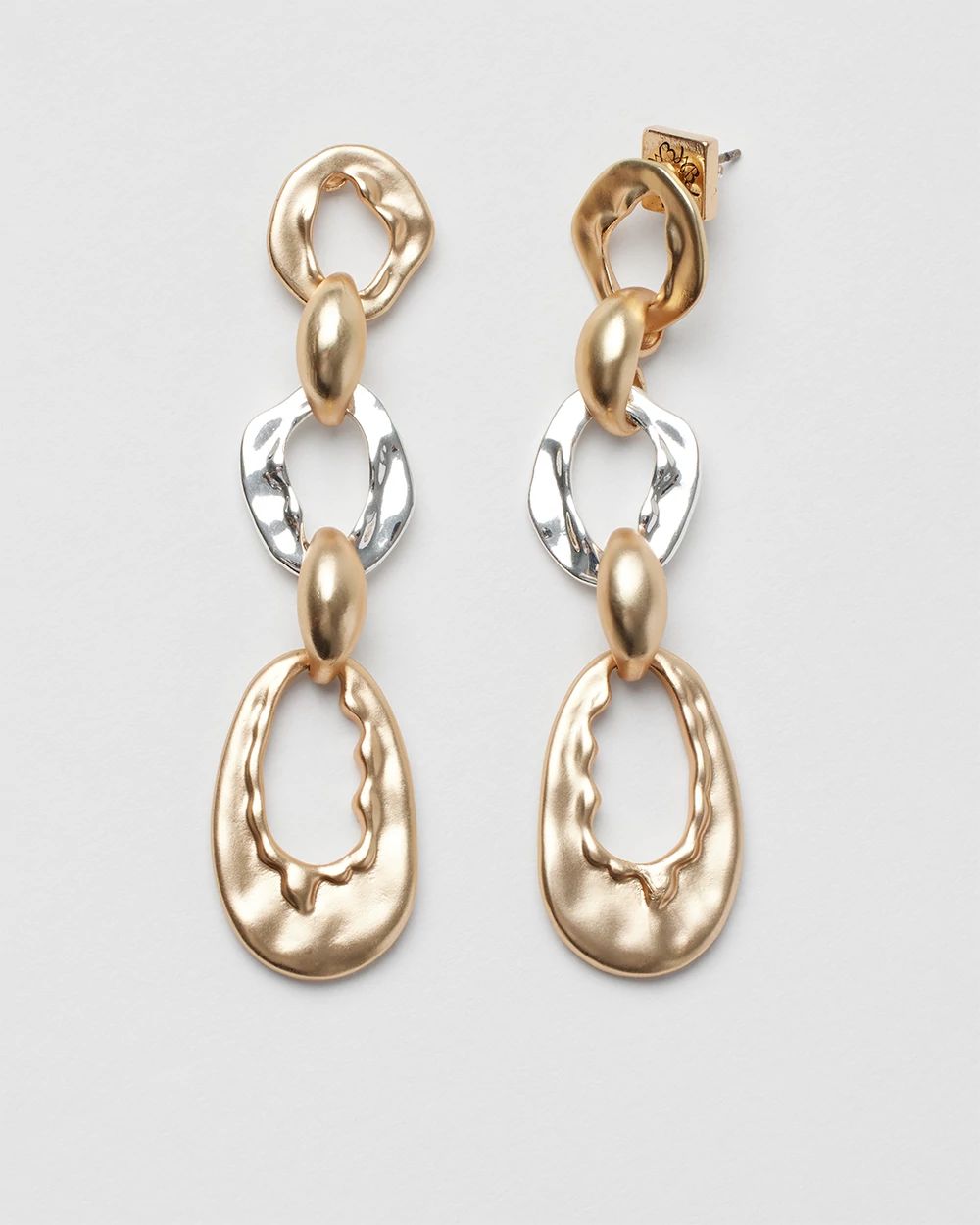 Mixed Metal Discs Drop Earrings