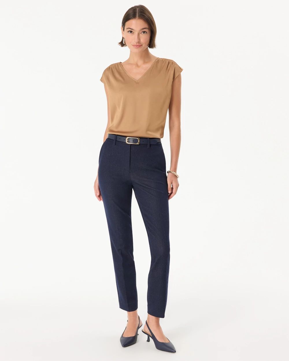 Denim-Look Elle Slim Ankle Pant