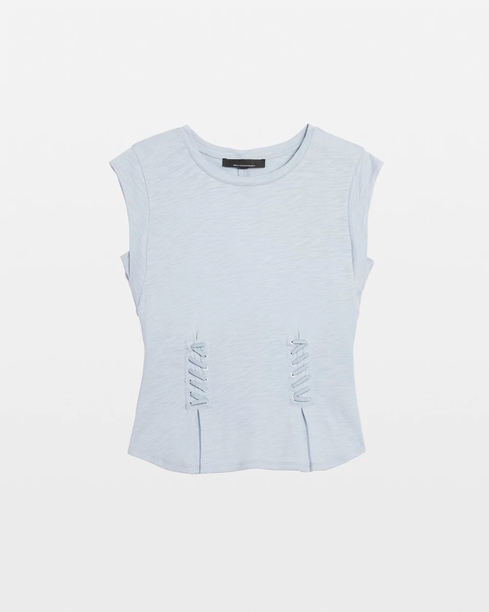 Lace-Up Peplum Tee