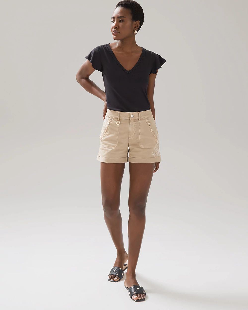 White house black market shorts top