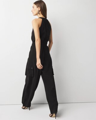 Petite Wide Leg Utility Jumpsuit click to view larger image.