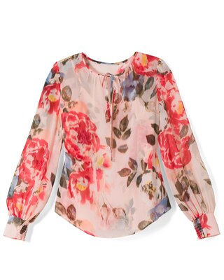 Chiffon Tie-Neck Blouse