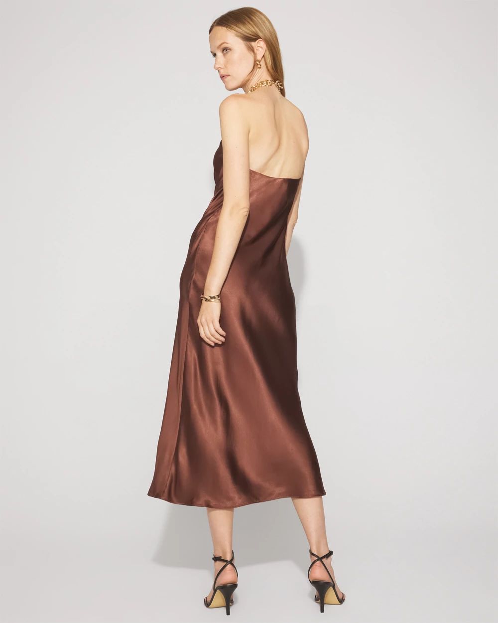 Chain Detail Satin Slip Dress