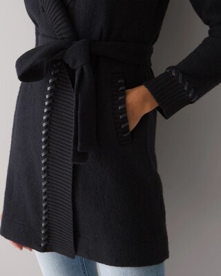 Long Sleeve Whipstitch Sweater Coat