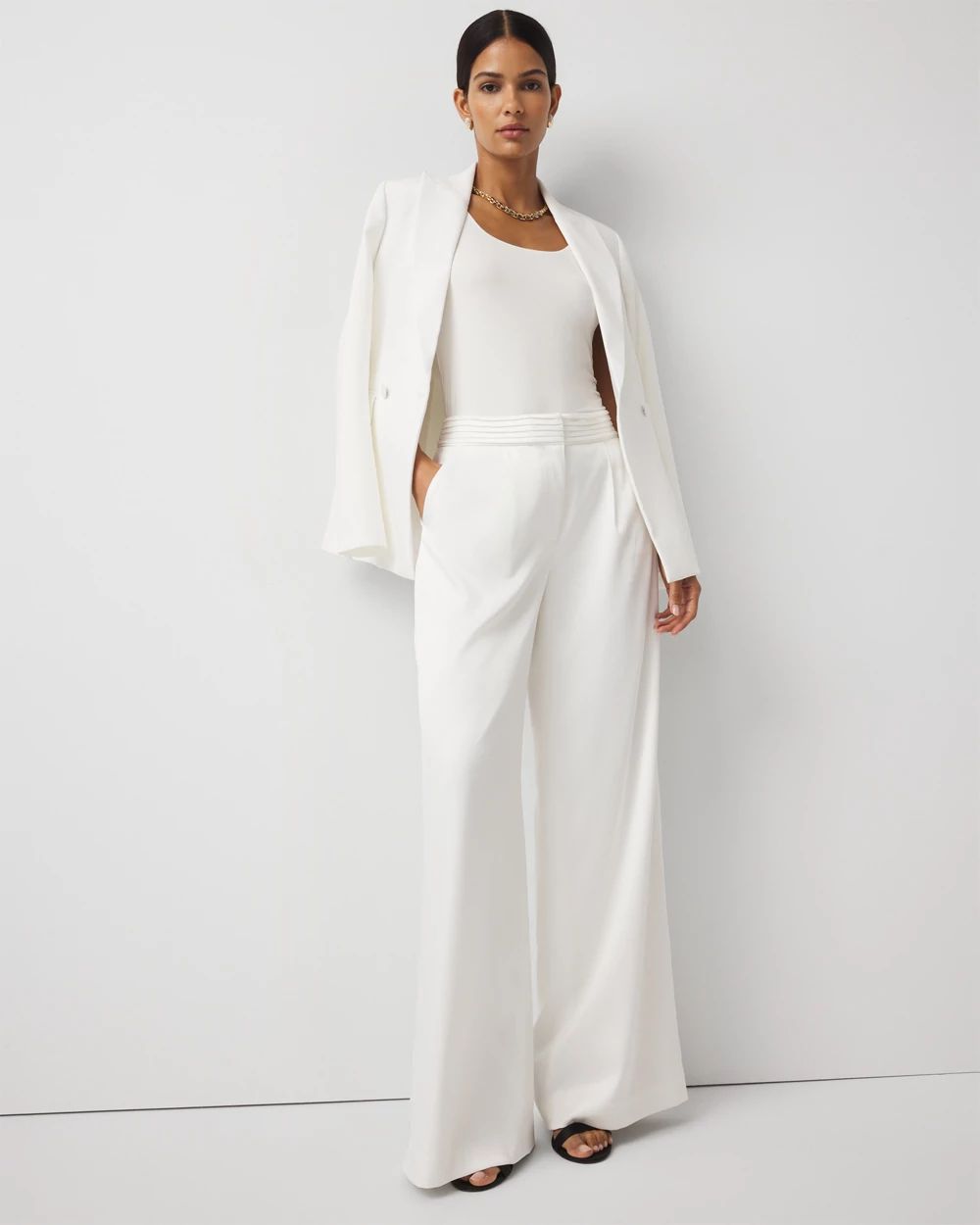 Satin Ultra Wide Leg Pant click to view larger image.