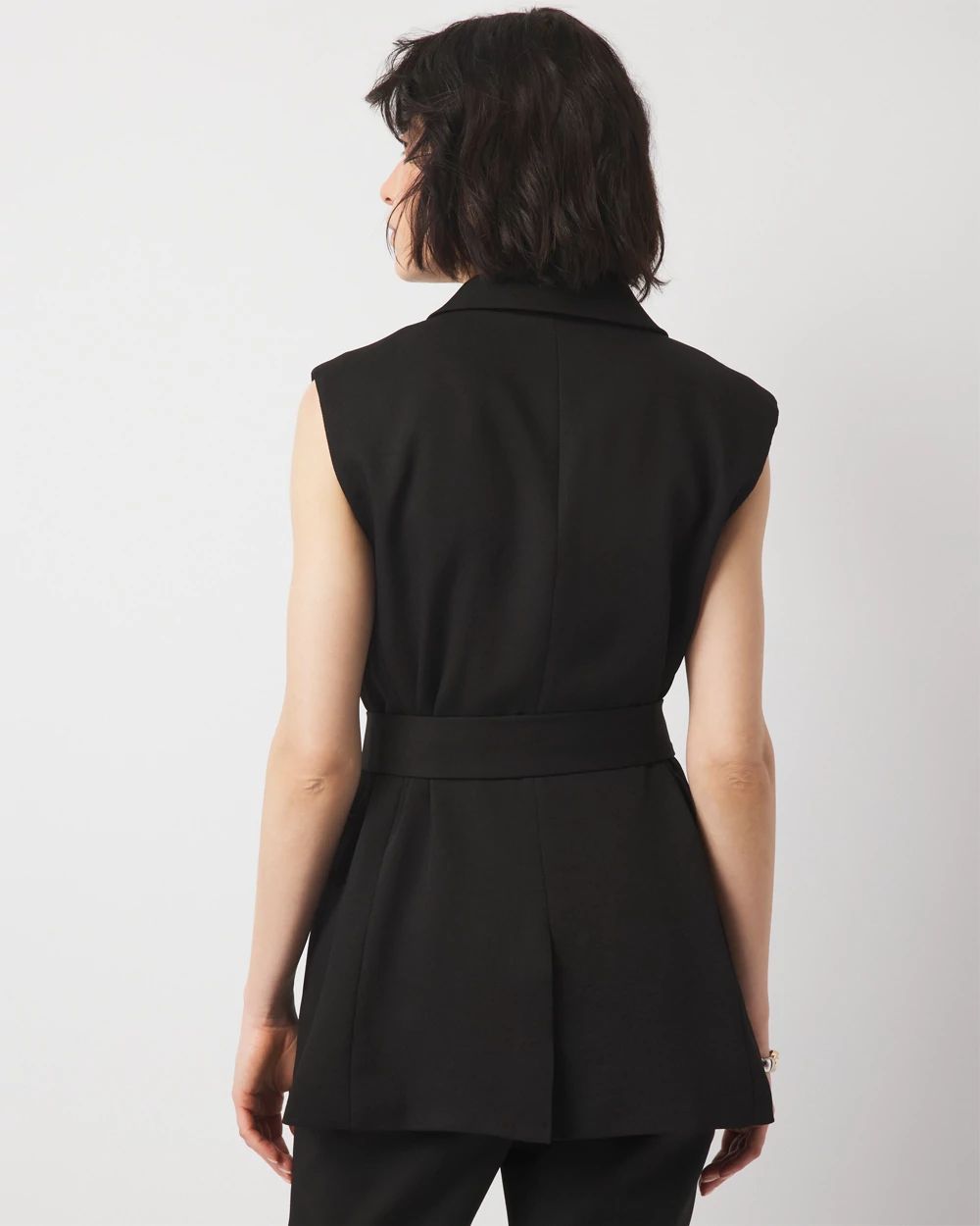 Petite Belted Blazer Vest