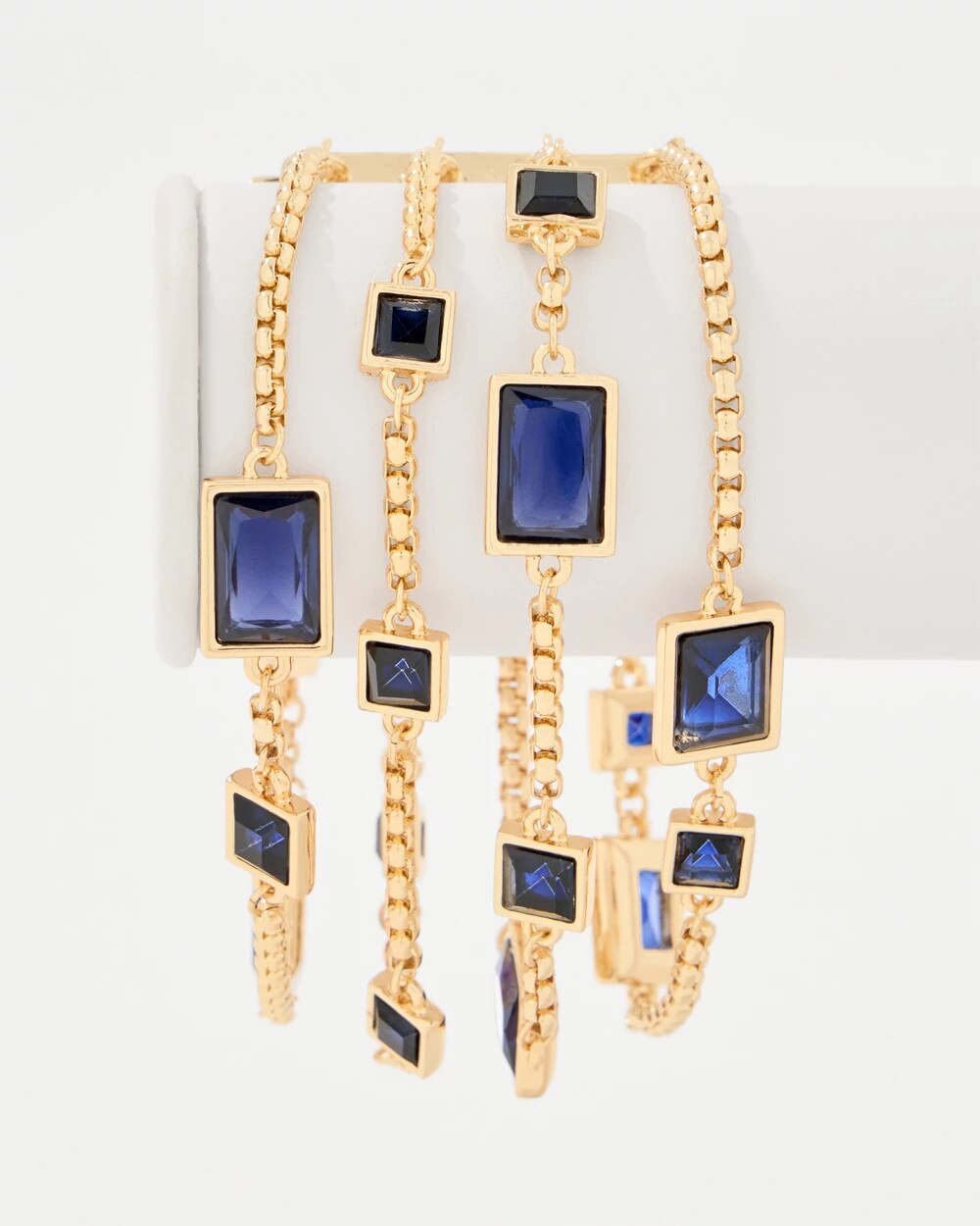 Dark Blue Glass Stones Magnetic Bracelet