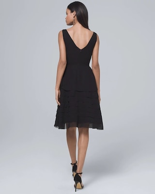 Black Tiered Fit-and-Flare Dress