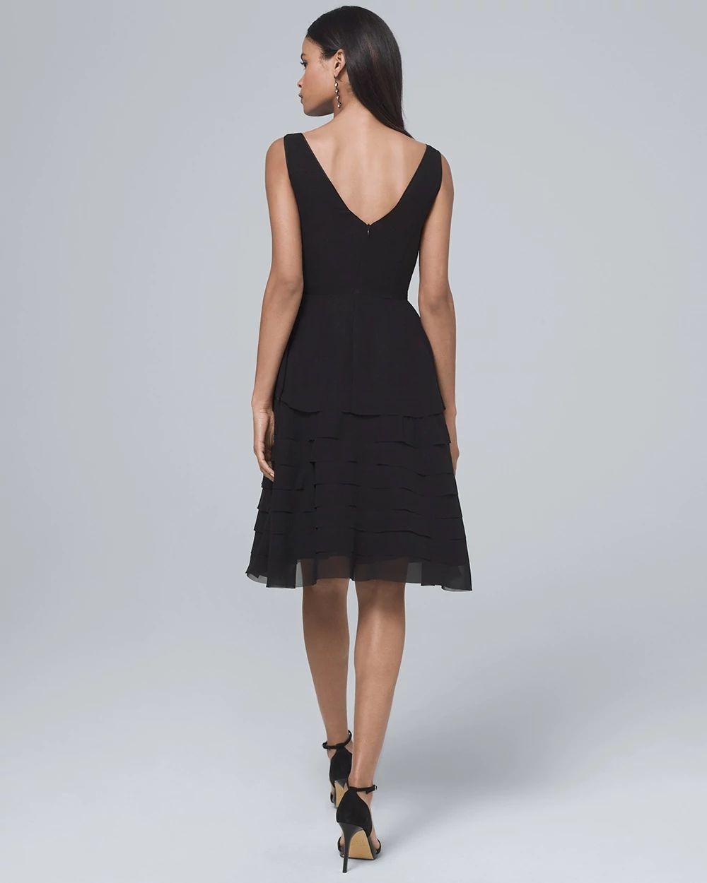Black Tiered Fit-and-Flare Dress