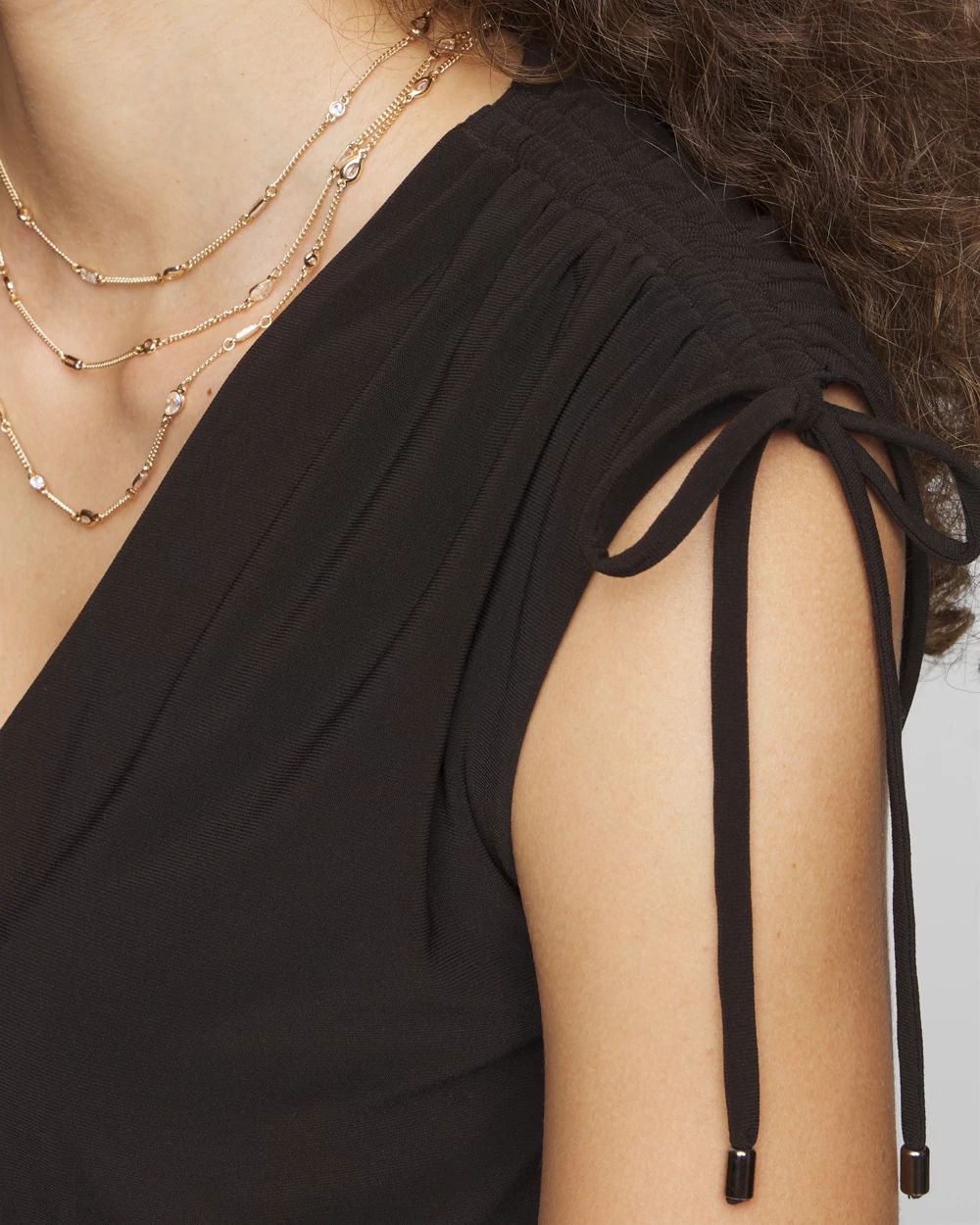 Tie-Shoulder Matte Jersey Jumpsuit