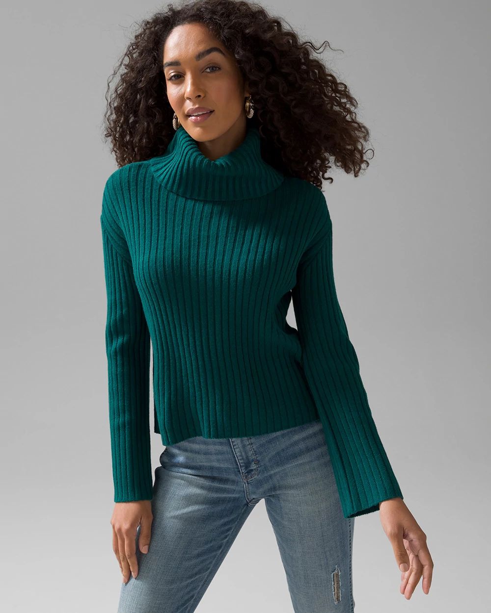 Flare Sleeve Turtleneck Sweater