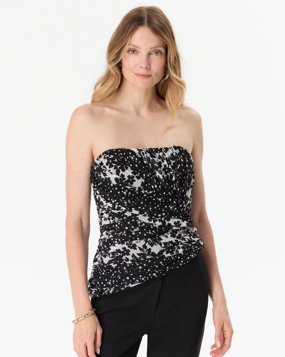 Draped Chiffon Bustier