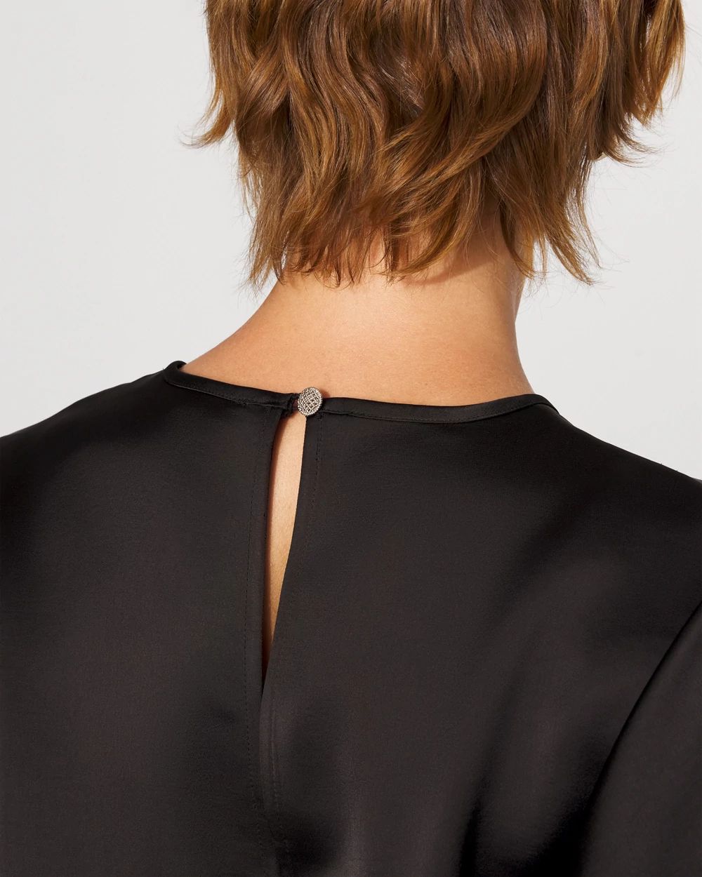 Cape Sleeve Satin Blouse