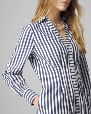 Long Sleeve Poplin Shirt Dress click to view larger image.